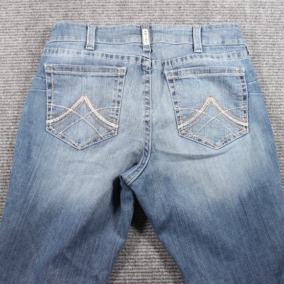 Ariat Jeans Womens 33 Blue Rainstorm Real Straight Stretch - Picture 7 of 13
